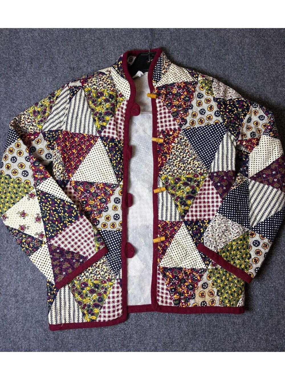 Vintage Early 70s Our Gang Quilted Patchwork Jacket, Size 12 -0241